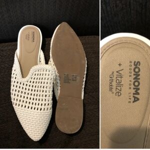 Sonoma White Perforated Mules Slip-On